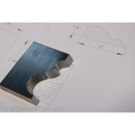 Corrugated back M2 shaper corrugated back knives 7/8" x 2" Base Cap / Panel mold